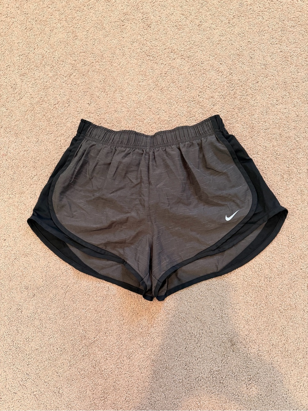 Nike Women's Gray and Black Athletic Running Shorts